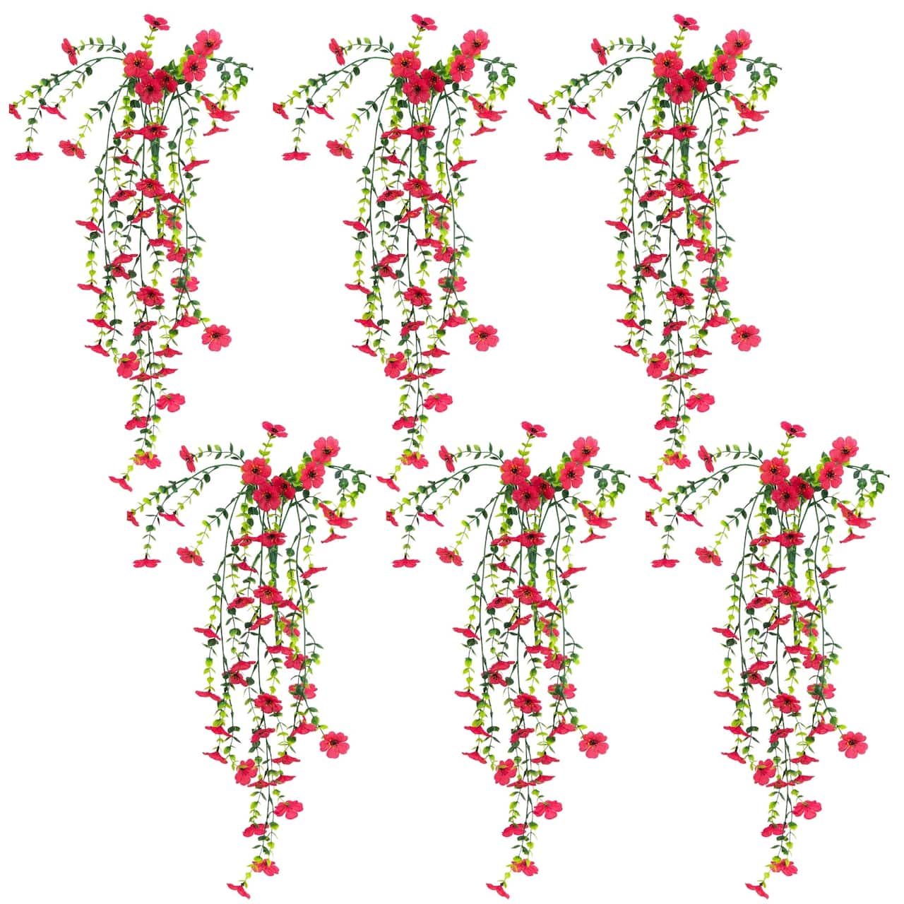 30" UV Resistant Artificial Daisy Hanging Bushes, 6ct.